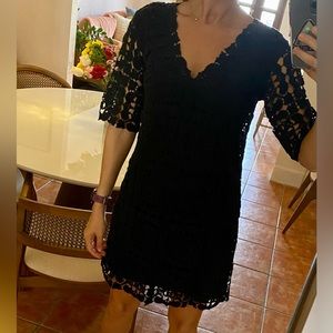 Massimo Dutti black lace dress